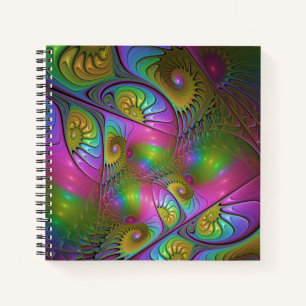 Cuaderno El Arte Fractal Abstracto Trippy Luminoso Colorido