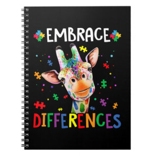 Cuaderno El autismo de la pieza de rompecabezas la jirafa a