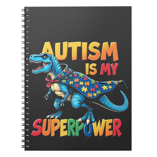 Cuaderno El Autismo Es Mi Superpoder Dinosaurio Conciencia  (Frente)