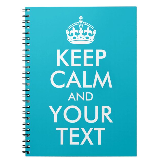 Cuaderno El azul Aqua mantiene la calma y tu texto (Frente)