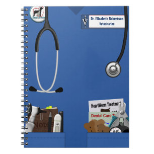 Cuaderno El azul veterinario friega y el diseño de los