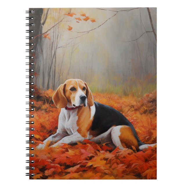 Cuaderno El Beagle en otoño se inspira en las hojas (Frente)
