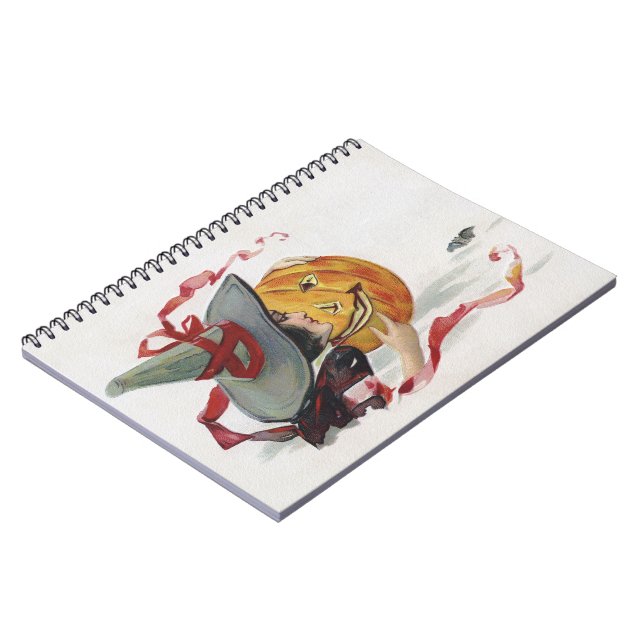 Cuaderno El beso de la bruja: una calabaza de Halloween (Lado Izquierdo)