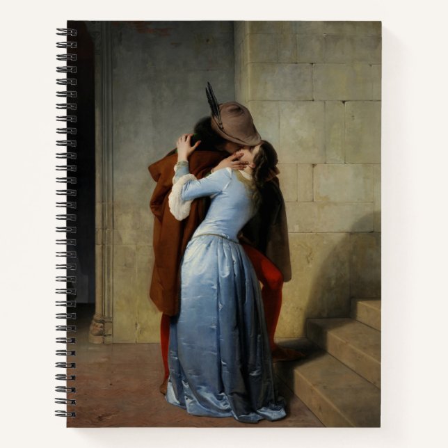 Cuaderno El beso en el bosquejo satinado francesco Hayez (Anverso)