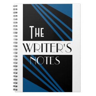 Cuaderno El blanco elegante del negro azul de las notas del