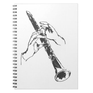 Cuaderno El blanco negro del vintage da el Clarinet Benny