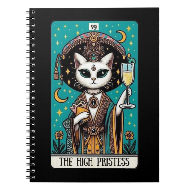 Cuaderno El bloc de notas de Cat Tarot, sacerdote alto (Frente)