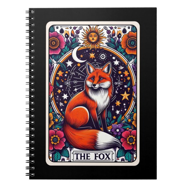 Cuaderno El bloc de notas de la tarjeta Tarot de Fox Spirit (Frente)