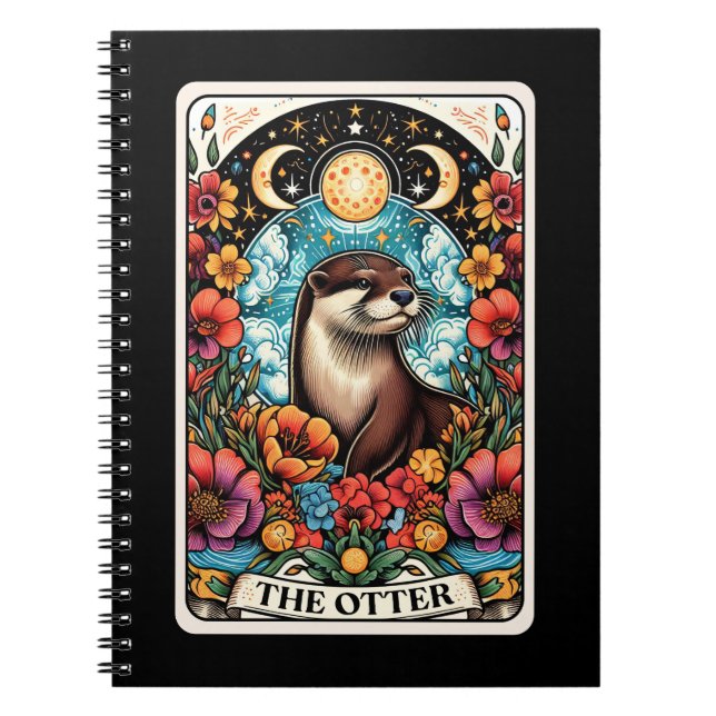 Cuaderno El bloc de notas de la tarjeta Tarot Otter Spirit (Frente)