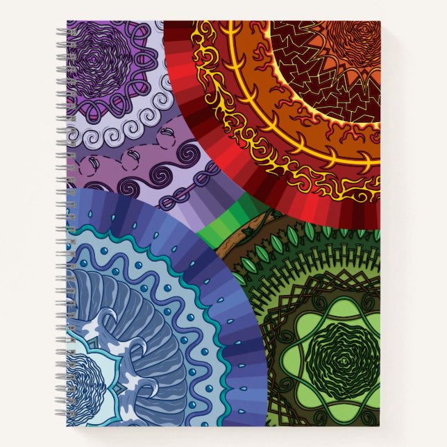Cuaderno El bloc de notas en espiral de Mandalas de element (Anverso)
