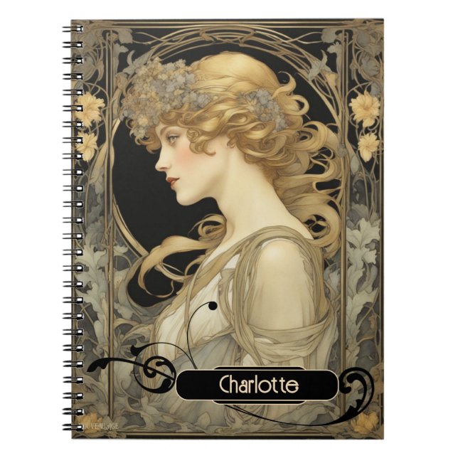 Cuaderno El bloc de notas personalizado de la mujer de oro (Frente)