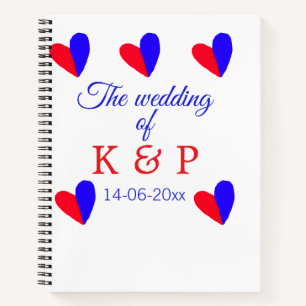 Cuaderno El boda de agregar el nombre de pareja fecha de la