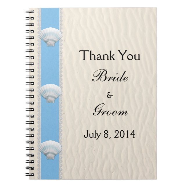 Cuaderno El boda de playa del Seashell le agradece (Frente)