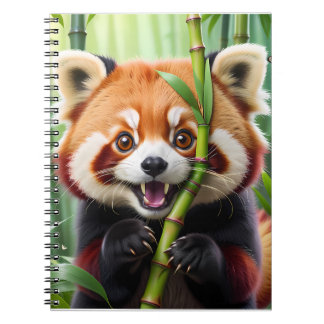 Cuaderno El bonito Panda Rojo al estilo Kawaii con una gran