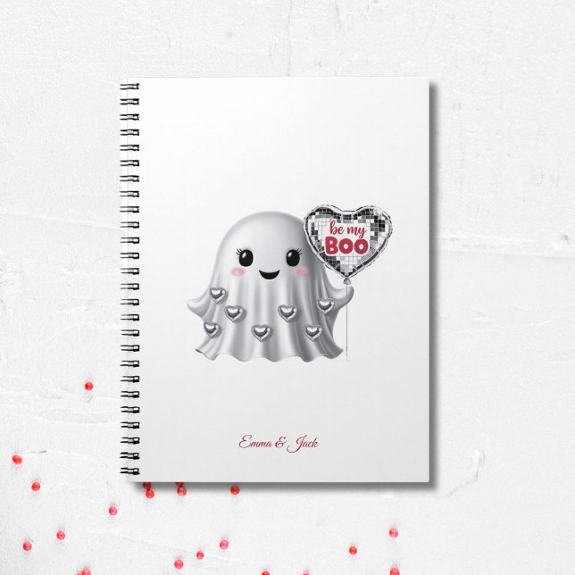 Cuaderno El bonito y romántico patrón de San Valentín (Romantic Valentine's Day Ghost Notebook)