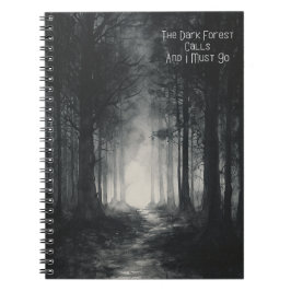Cuaderno El bosque oscuro llama a un bloc de notas de fotos