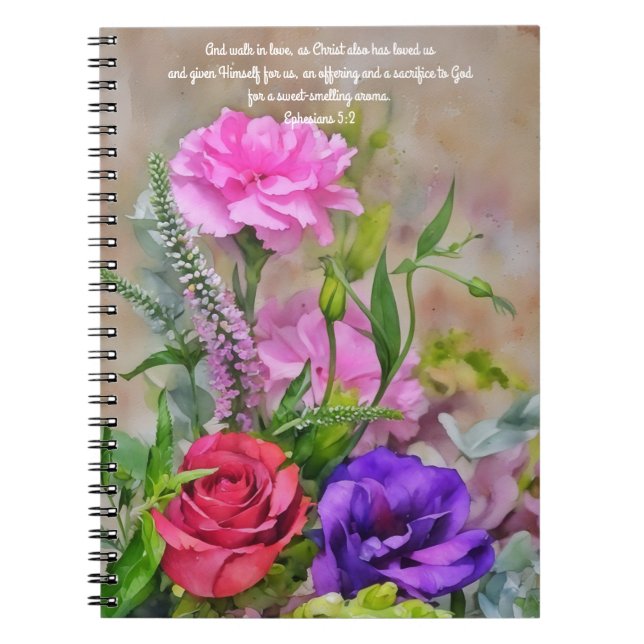 Cuaderno El Bouquet de flores Art Bible Verse Journal (Frente)