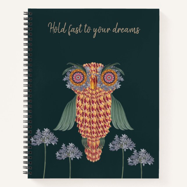 Cuaderno El búho de la sabiduría y las flores (Anverso)