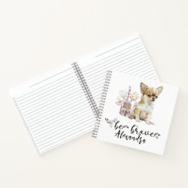 Cuaderno El cachorro chihuahua con frenética cita sea valie