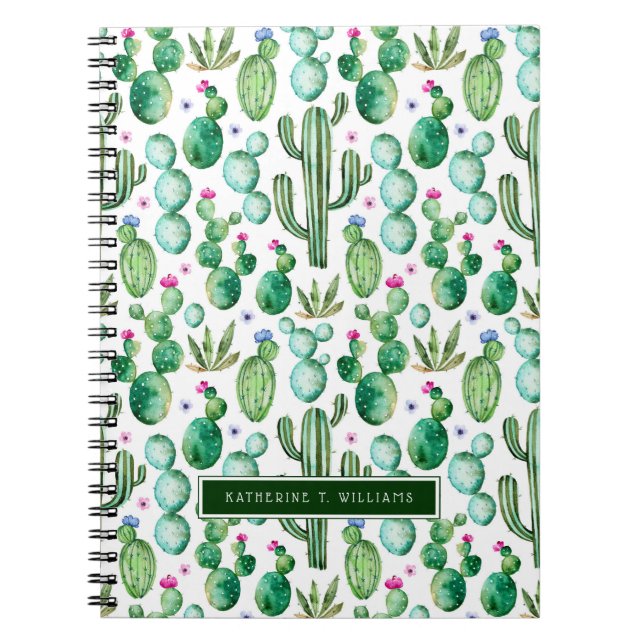 Cuaderno El cactus de la acuarela planta el modelo (Frente)