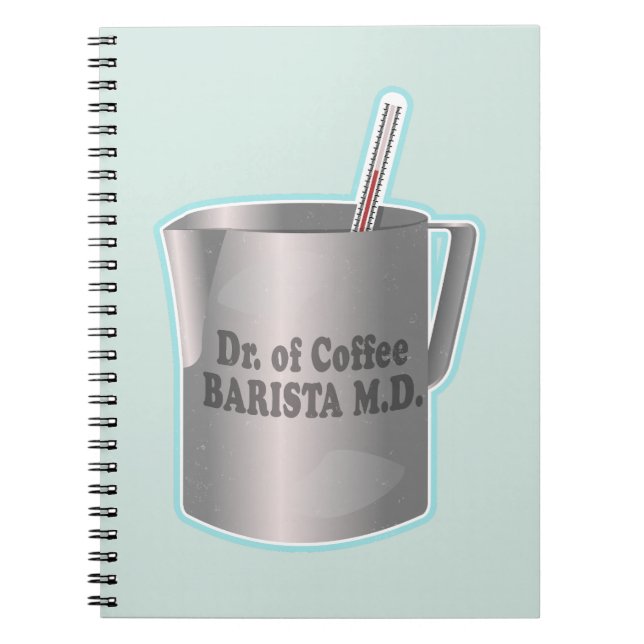 Cuaderno El café de Barista haciendo médico gracioso (Frente)