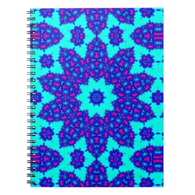 Cuaderno El caleidoscopio Azul Mágico floreció (Frente)