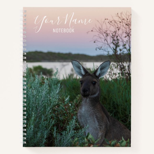 Cuaderno El canguro Australia Pink Sunset foto de doble car (Anverso)