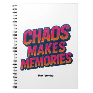 Cuaderno El caos hace que el diseño retro de las ondas sint