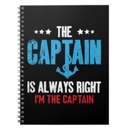 Cuaderno El Capitán Siempre Tiene Razón Soy El Capitán