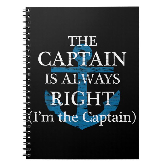 Cuaderno El capitán siempre tiene razón y yo soy el capitán (Frente)