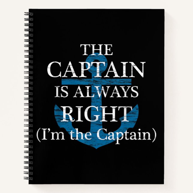 Cuaderno El capitán siempre tiene razón y yo soy el capitán (Anverso)