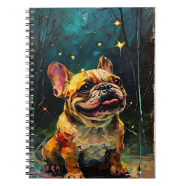 Cuaderno El caprichoso Bulldog francés mirando las estrella