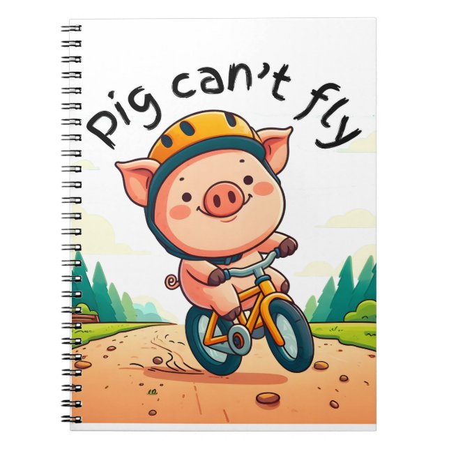 Cuaderno El cerdo no puede volar. L Pink BG (Frente)