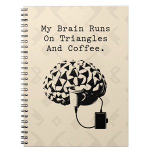 Cuaderno El cerebro funciona con humor de triángulos café a
