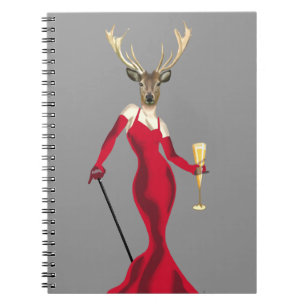 Cuaderno El ciervo de glamour en rojo