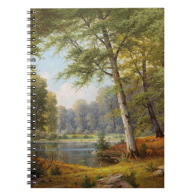 Cuaderno El ciervo rojo junto al estanque forestal (Frente)