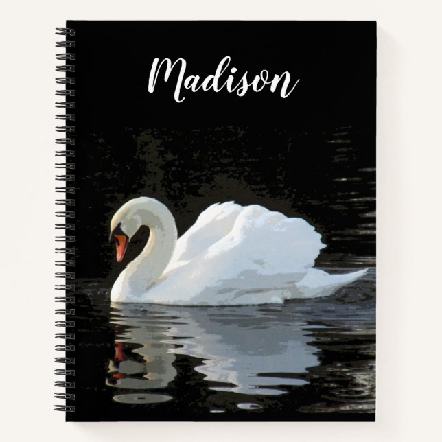 Cuaderno El cisne blanco mudo, reflexiones, con tu nombre (Anverso)
