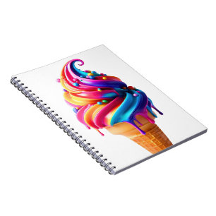 Cuaderno El clásico cono de helado vibrante de SlipperyJoe'