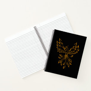Cuaderno El cobre Phoenix se eleva sobre el negro