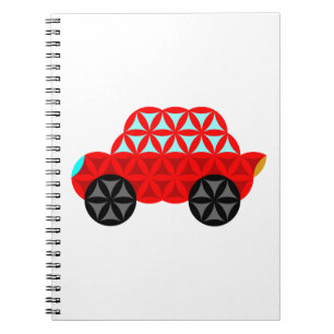 Cuaderno El Coche De La Vida - Formas Sagradas A3,Rojo.