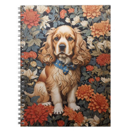 Cuaderno El Cocker Spaniel William Morris inspiró la floral