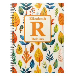 Cuaderno El color de los autus deja un monograma personaliz