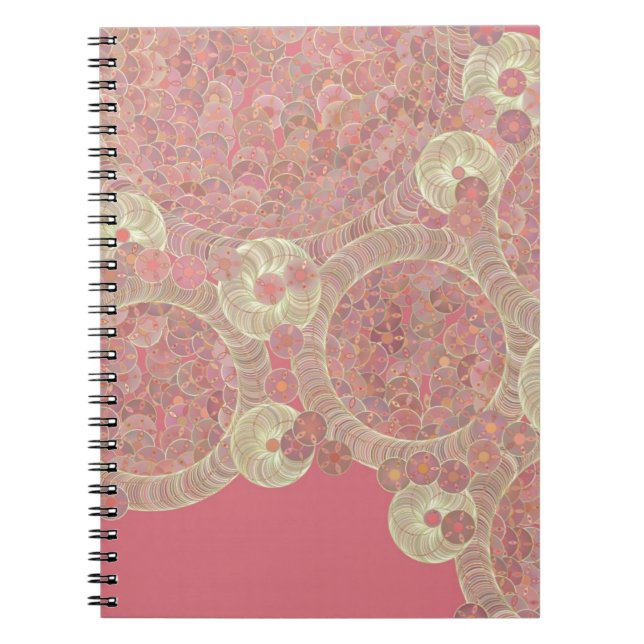 Cuaderno el color floral del modelo rosado abstracto (Frente)