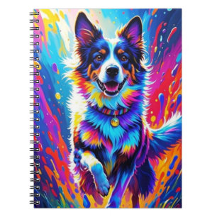Cuaderno El colorido gigante feliz perro divertido, chispor