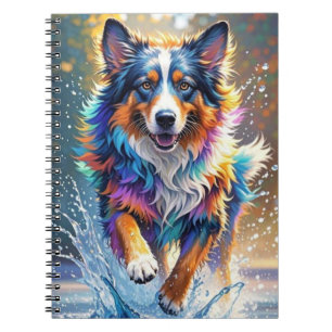 Cuaderno El colorido gigante feliz perro divertido, chispor