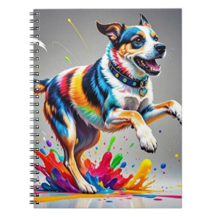 Cuaderno El colorido gigante feliz perro divertido juguetón