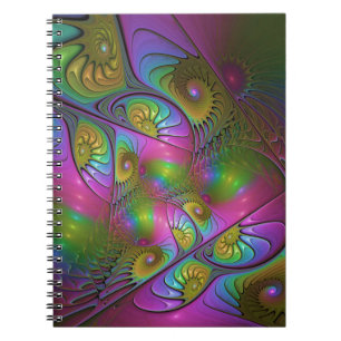 Cuaderno El colorido y luminoso resumen de arte fractal
