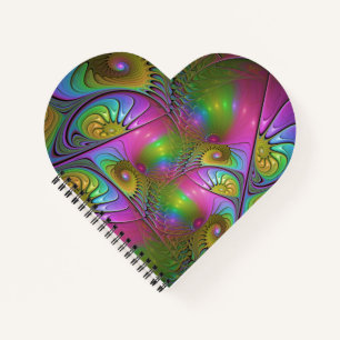 Cuaderno El colorido y luminoso resumen de arte fractal