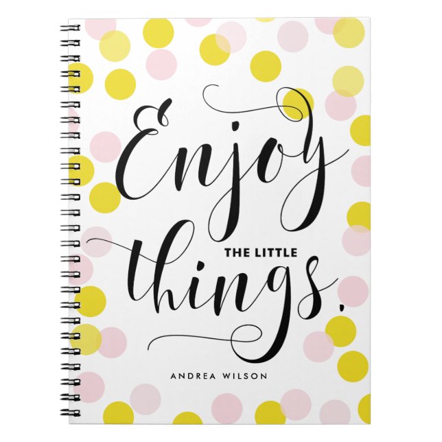 Cuaderno El Confetti Rosa Y Amarillo Disfruta De Las Pequeñ (Frente)