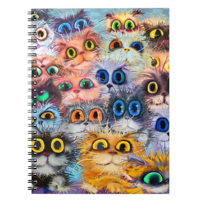 Cuaderno El conjunto de gatos retratos, retrato, animal, ab (Frente)